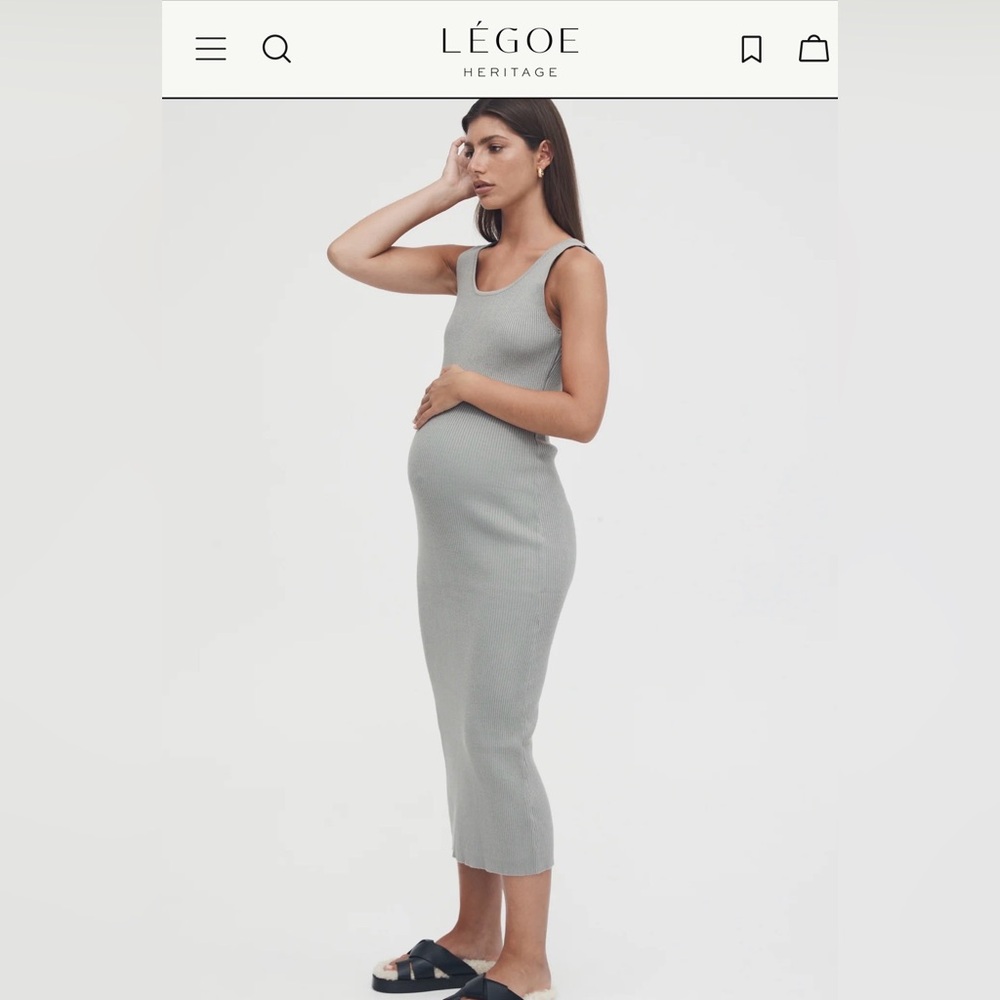 LÉGOE Heritage Soft Blue Maternity Midi Dress